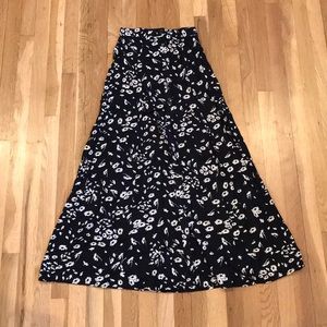 Urban Outfitters black flowered maxi skirt